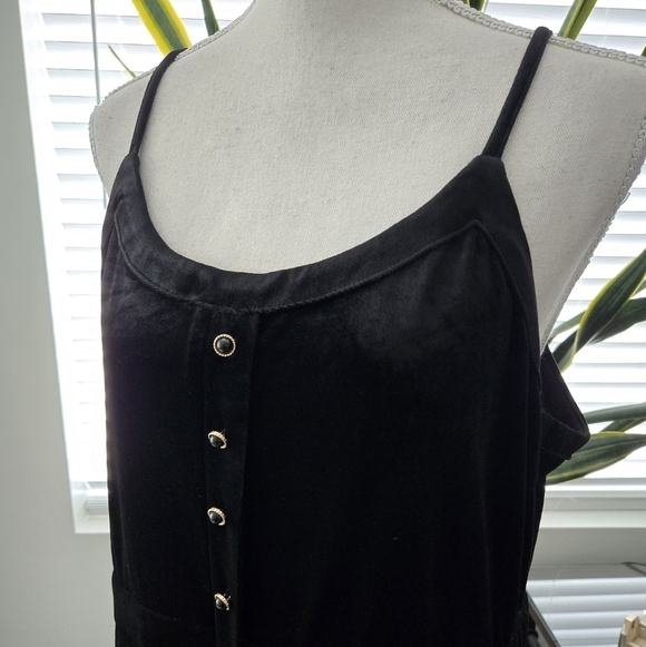 BLANK Black Asymmetrical Velour Jumper Dress. Size Large. New. - Picture 2 of 9